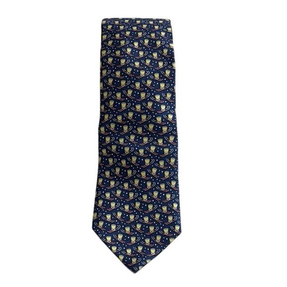 Vineyard Vines Men's Shot ski Moonshine Tie 100% Silk New - Picture 6 of 6